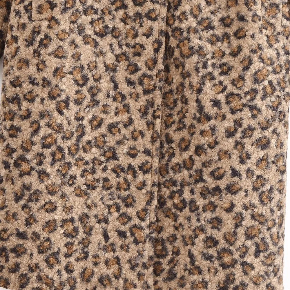 Manteau ample Simple à Double boutonnage pour femme, motif léopard poilu, mi-long, nouvelle collection automne/hiver