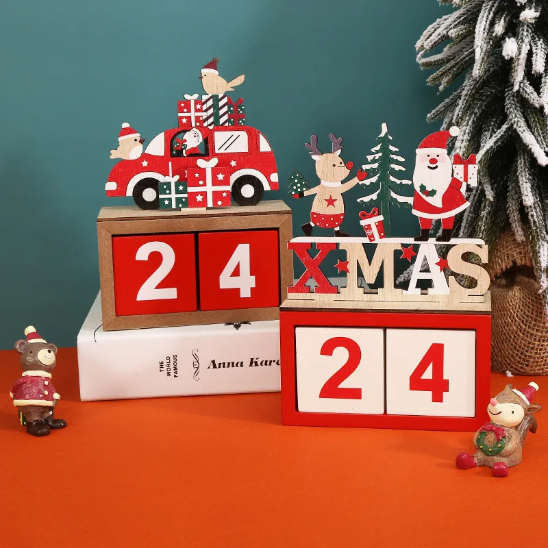 

2023 Christmas calendar Children's Handmade DIY Stereo Wooden Christmas Tree Scene Layout Christmas Decorations Ornaments Hot