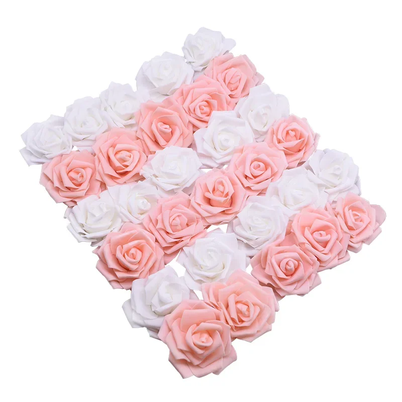 20Pcs 6cm Big PE Foam Roses Artificial Flower Heads For Wedding Party Decoration DIY Wreaths Home Decorative Craft Supplies Rose