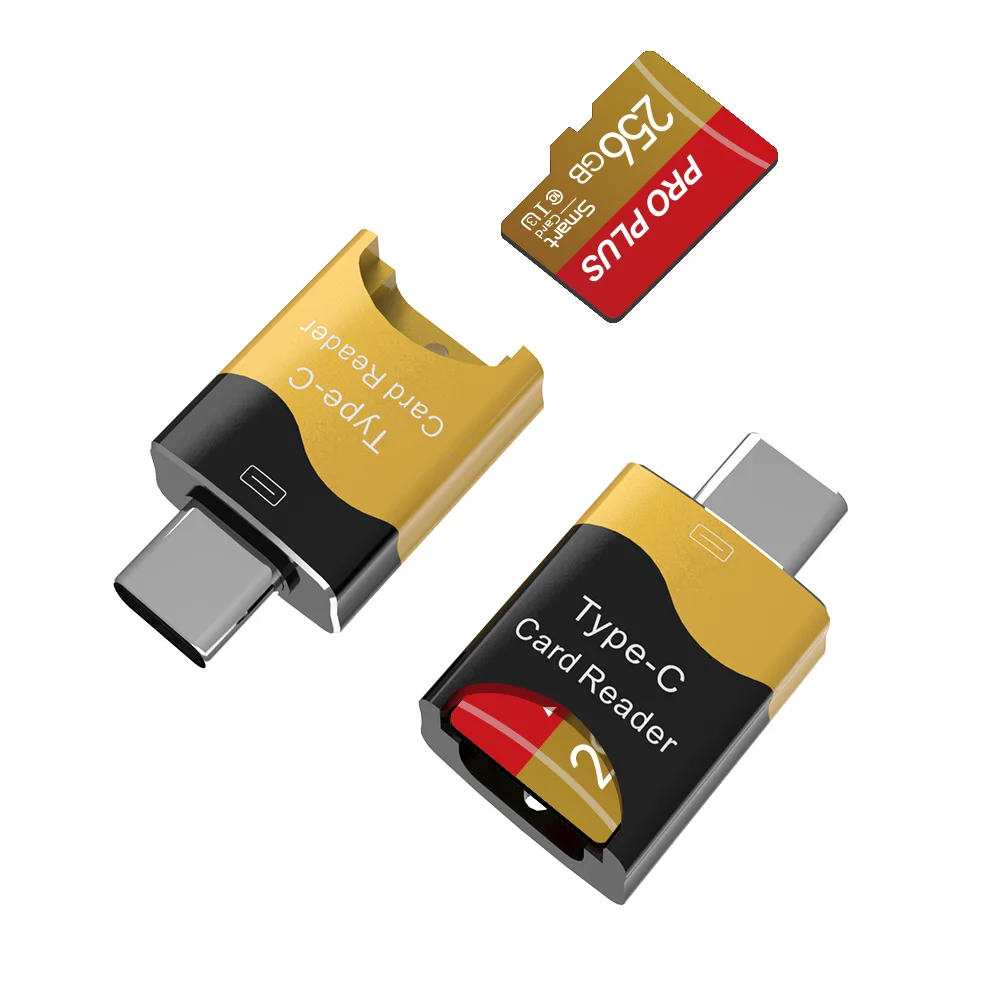 Mini Type-C TF Card Reader OTG Card Reader With Keychain Portable Memory Card Reader For Type C Devices