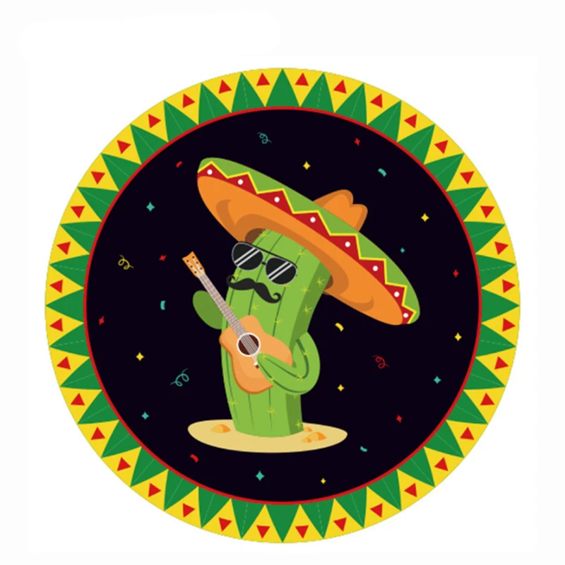 Mexican Festival Cactus Theme Party Disposable Tableware  Paper Plates Cups Balloons Kids Favor Birthday Decoration Supplies