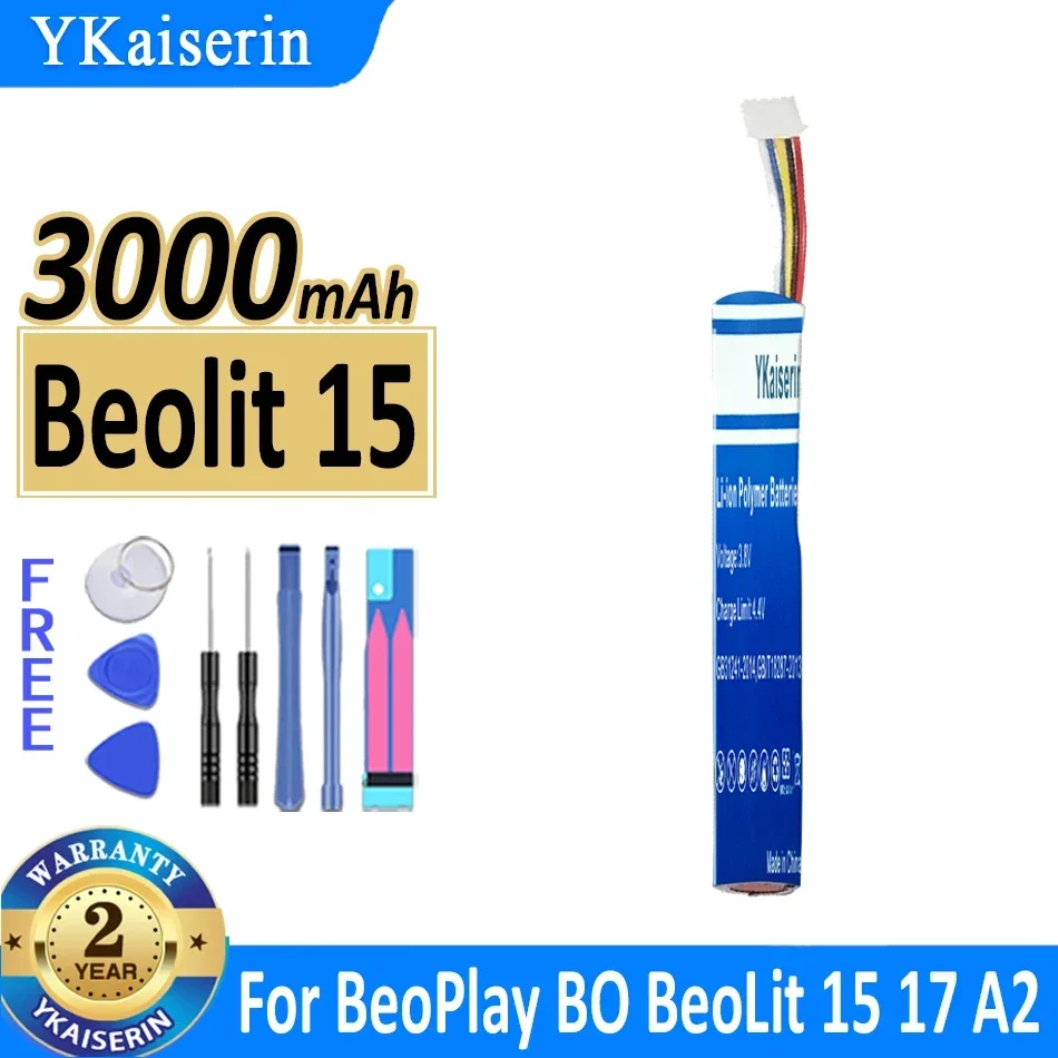 

3000mAh YKaiserin Battery For BeoPlay BO BeoLit 15 17 A2 J406/ICR18650NH-2S Bateria