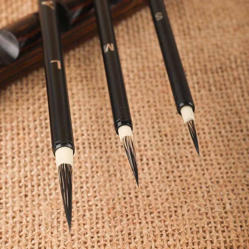 Artsecret Chinese Calligraphy Brush Set Weasel Mix Horse Hair Traditional Writing Brushes for Scroll Drawing Small Block Styles