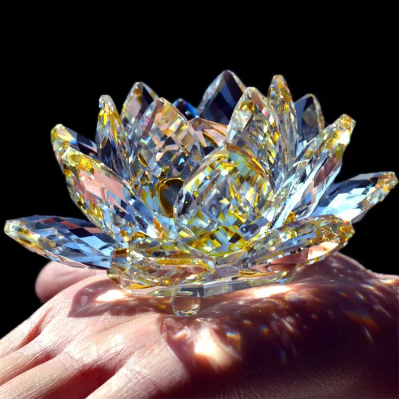 

6.2cm Quartz Crystals Lotus Flower Crafts Glass Fengshui Ornaments Healing Crystals Party Wiccan Decor Yoga Gifts Souvenir Gem