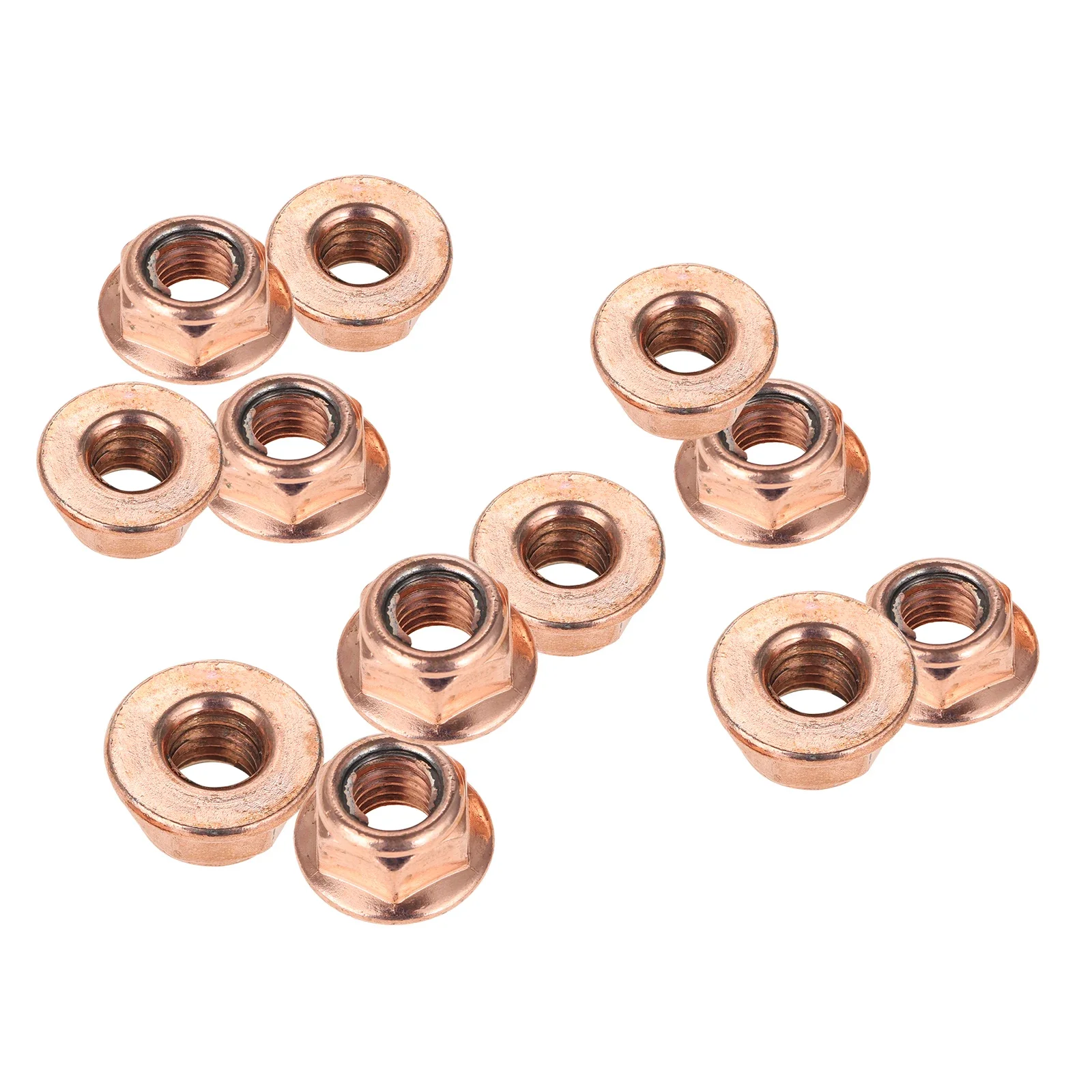 12pcs Auto M8 Copper Exhaust Nut Fit for BMW 3 Series E30 Head Stud Lock Nuts Bolt Screw Turbo Exhaust Stud Hex Nut A1201420072