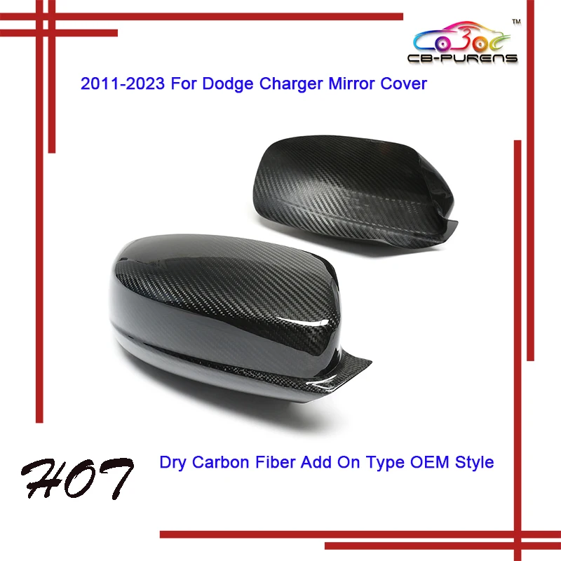Honeycomb/Dry Real Carbon Fiber Side Door Rearview Mirror Cover 2011-2023 For Dodge Charger Stick On Type Accessory