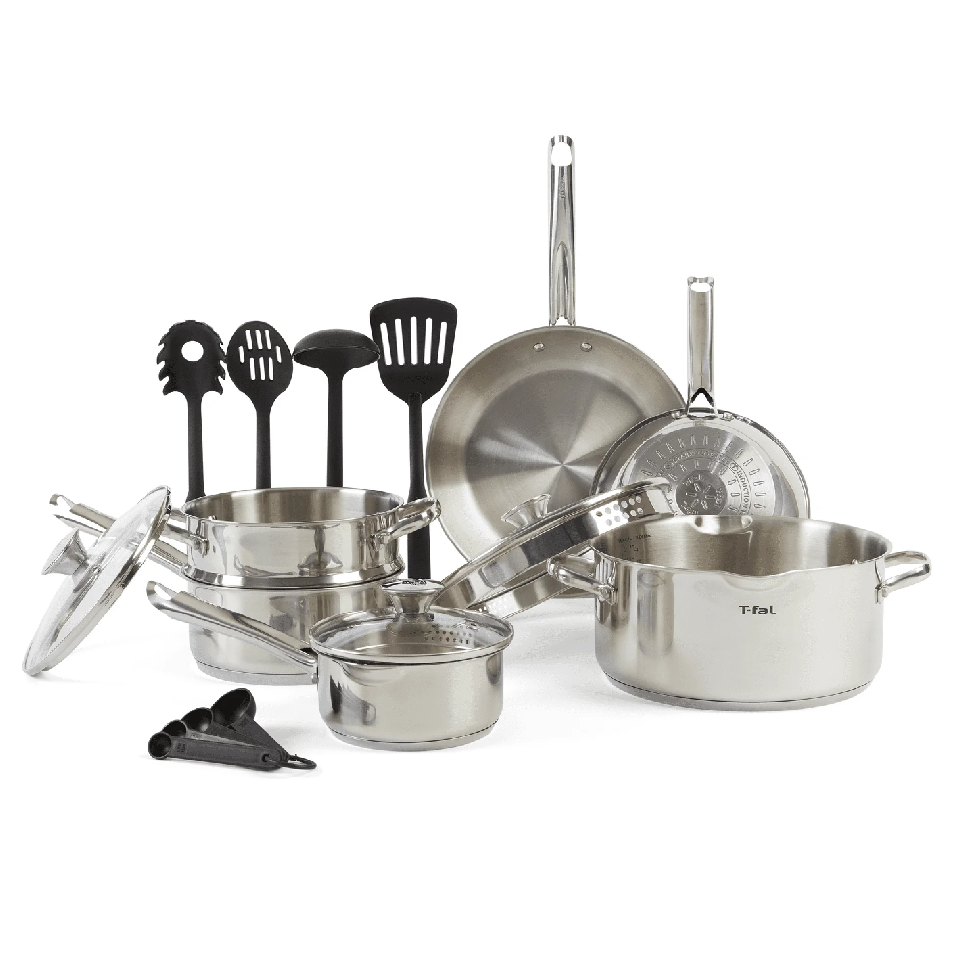 

T-fal Cook & Strain Stainless Steel Cookware Set, 14 Piece Dishwasher Safe