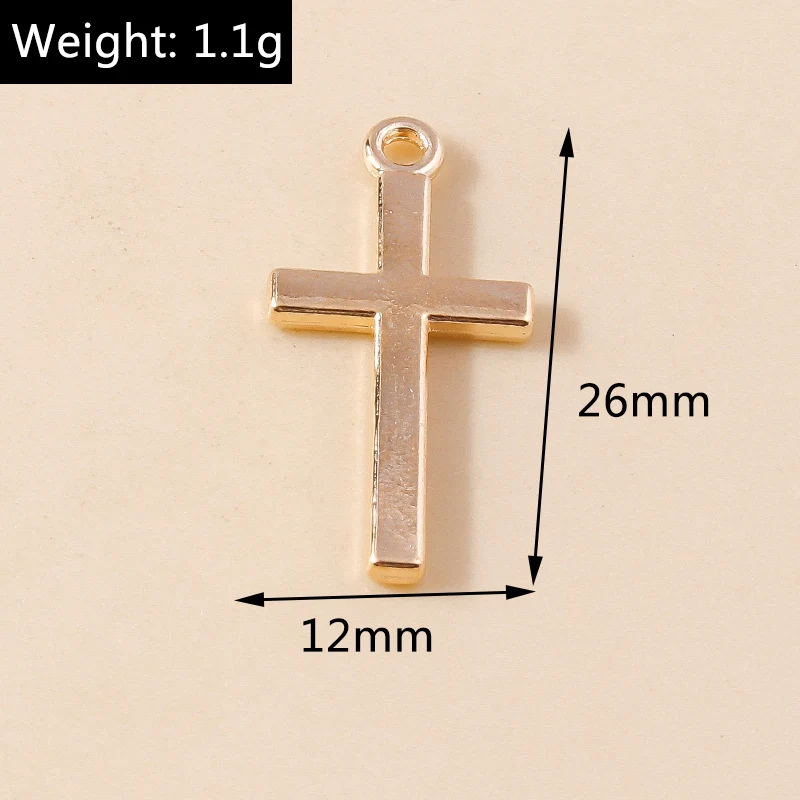 20 Stück 12x26mm Niedliche 2-Farbige Legierungs-Kreuzanhänger für Schmuckherstellung, Ohrringe, Halsketten, Armbänder, DIY-Handwerk, Zubehör – Detail 1