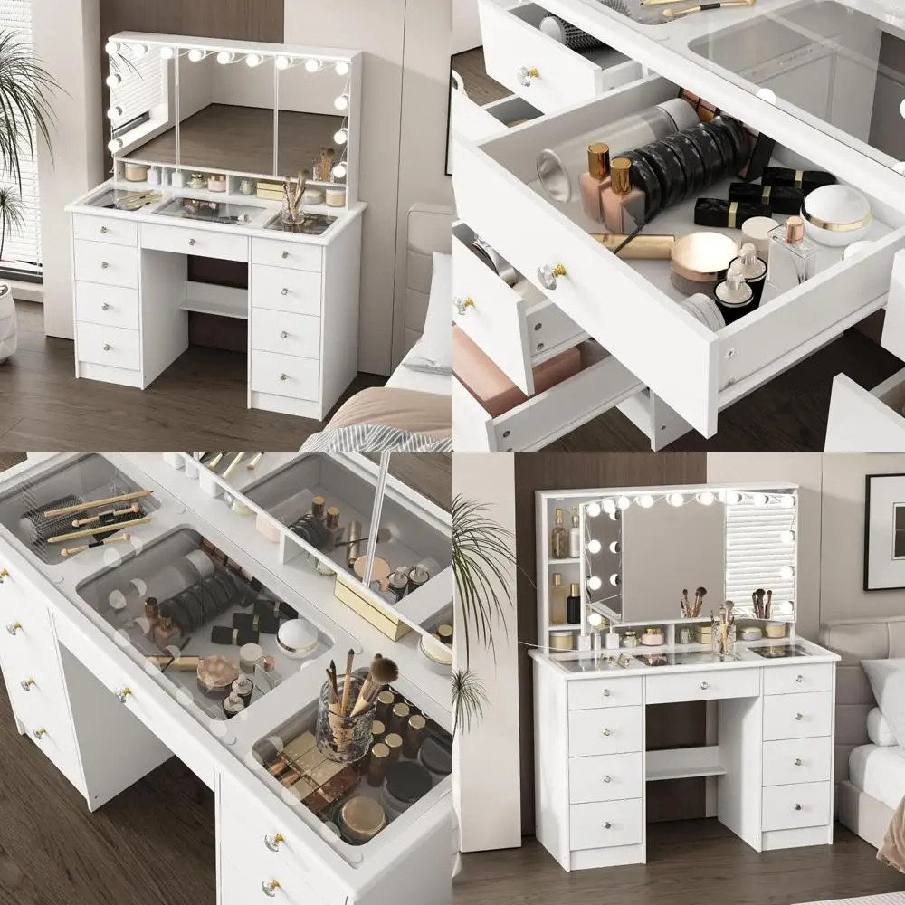 

Rustic Farmhouse Style Nightstand with Charging Station, Drawer, and Open Shelf for Bedroom, Perfect Bedside Table with Storage