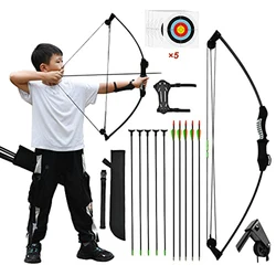 Archery Bow and Arrow Sets for Kids Adult Practice Fiberglass Bow Longbow Kids Toy Bow and Arrow Sets Hunting Accessories