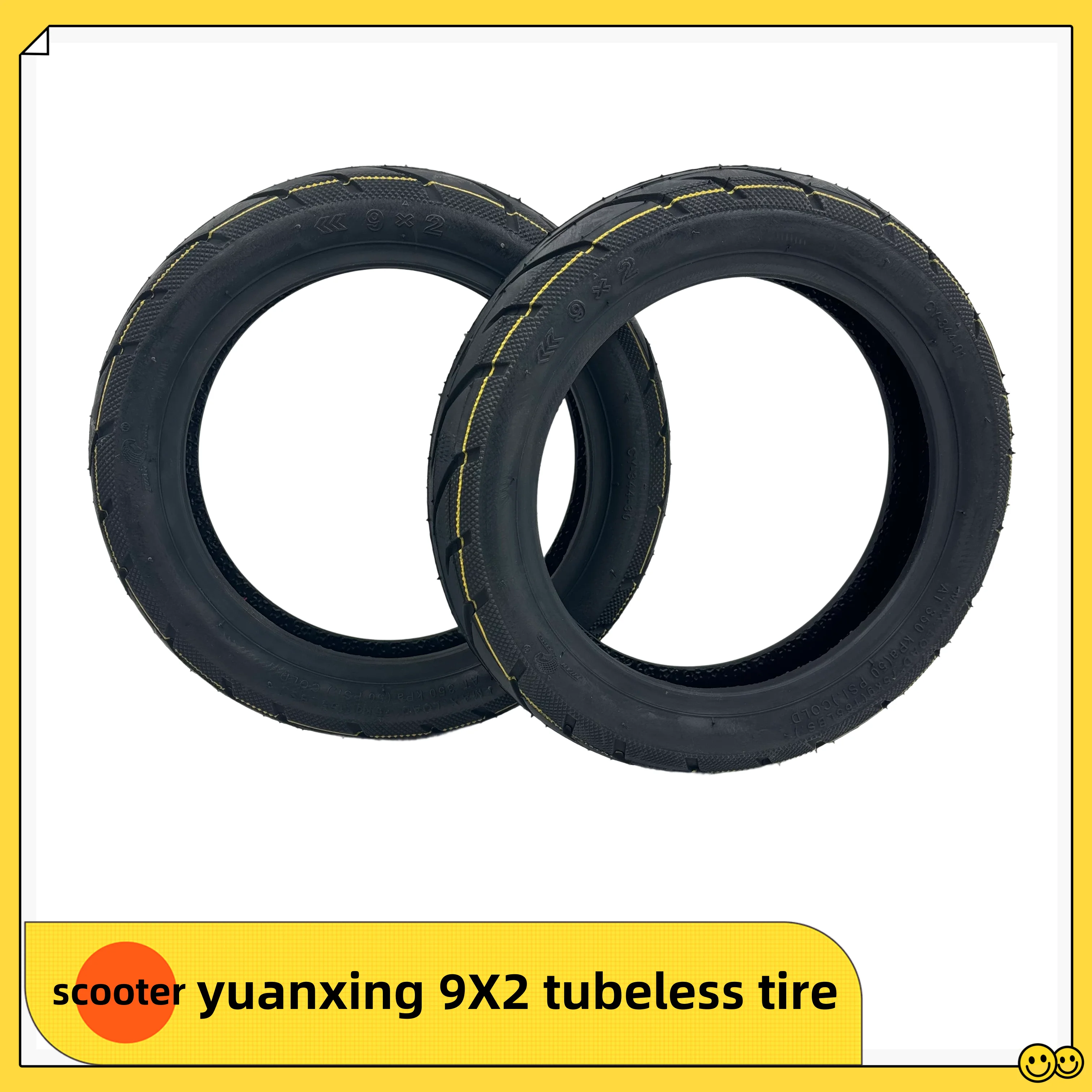 Yuanxing 9x2 Vacuum Rubber Tire For Ninebot E22 E25 E45 Electric Scooter Modified Tyre Part，9 inch tire for ninebot spare parts