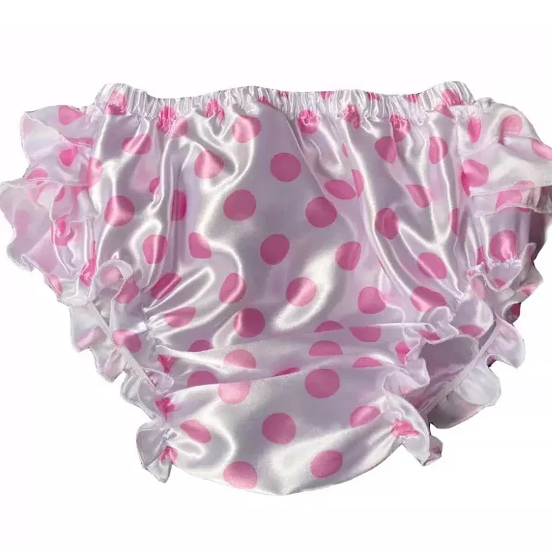 ABDL adulto bambino pieghettato pizzo Bowknot seta PVC mutande di plastica doppio strato morbido silenzioso a prova di perdite Sexy mutandine per