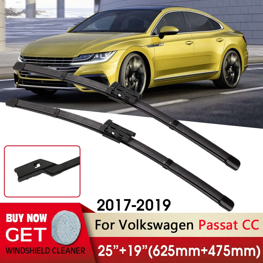 

Car Wiper Front Wiper Blades 25"+19" For Volkswagen Passat CC 2017 - 2019 Fit Push Button Arm Windscreen Wipers Auto Accessories