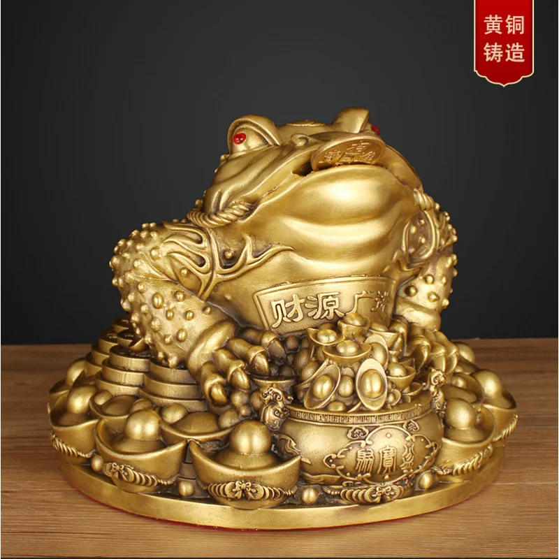 Bronze Wealth Source Guangjin Brass Three-Legged Golden Toad Living Room Decoration Pure Office Shop Gift