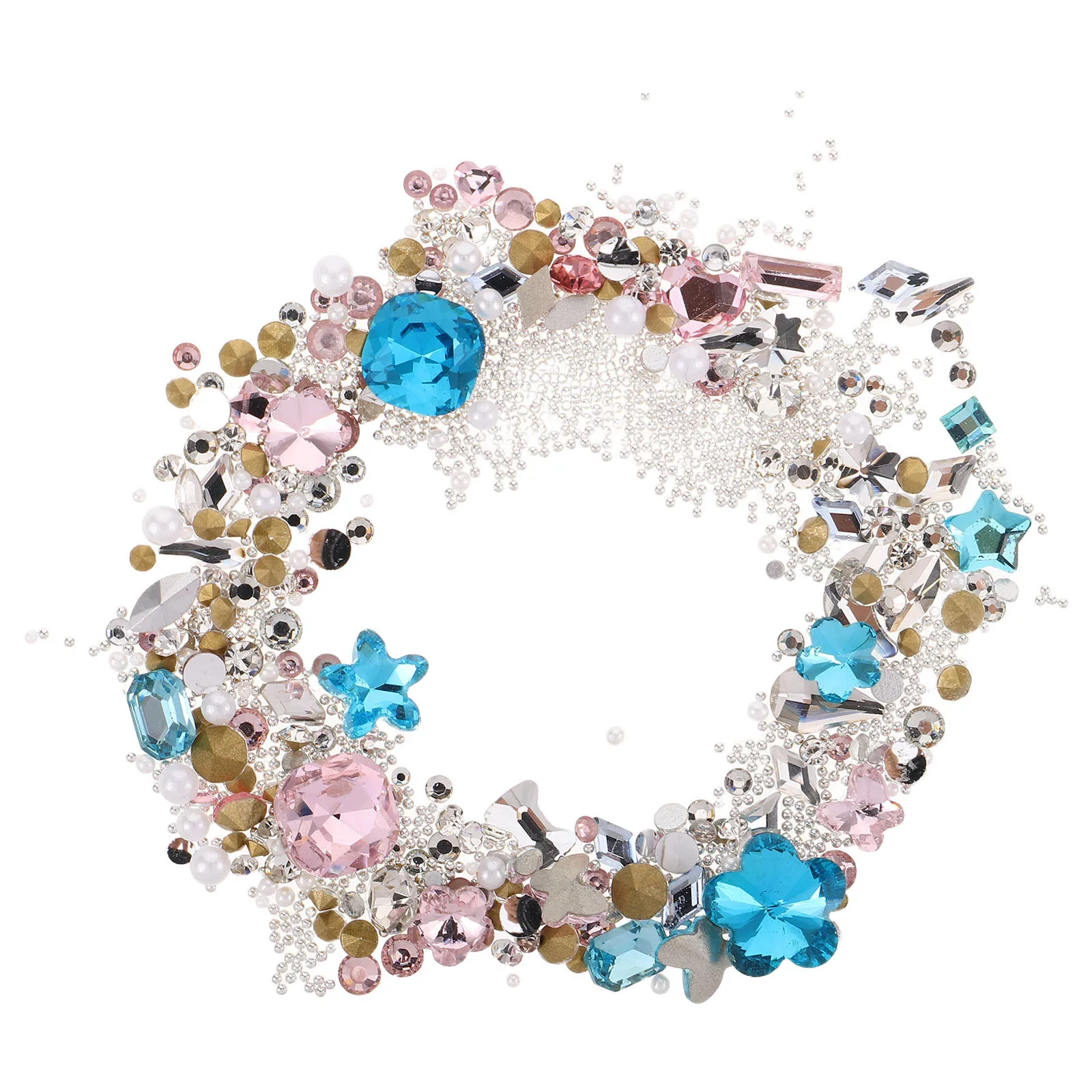 

2Sets Glitter Nail Rhinestones Flatback 3D Gems Butterflies Hearts DIY Manicure Nail Jewels Set Flatback Resin Rhinestone Charms