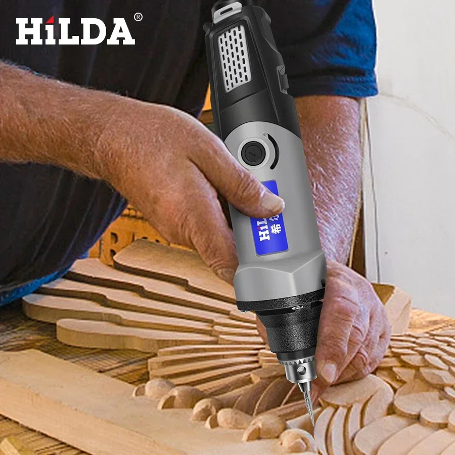 HILDA High-Power Engraver Electric Drill Engraving Rotary Tool 400W Machine with Flexible Shaft 6-Position Variable Speed Kit