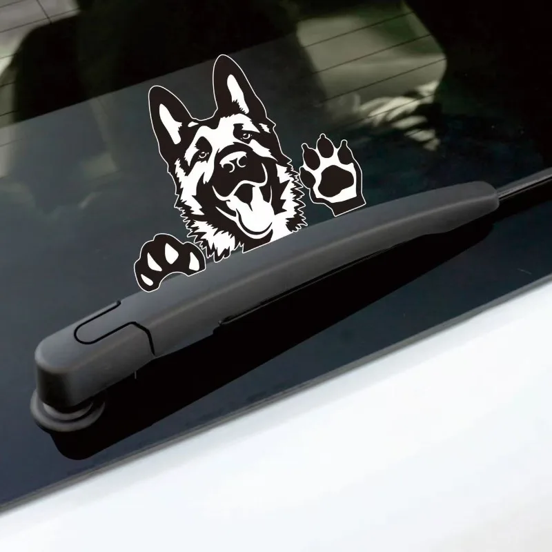 2pcs Set/3pcs Set German Shepherd Creative Decorative Car Stickers, Vinyl Material, Waterproof, Sunproof, Residue-Free