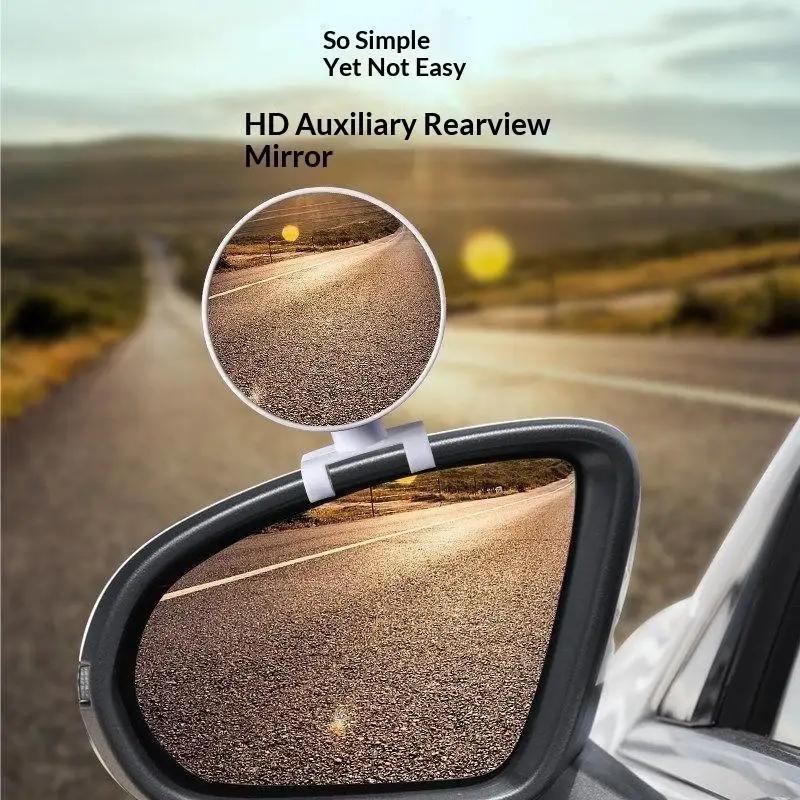 360 Rotation Round Convex Auxiliary Rearview Mirror Adjustable Wide Angle Car Blind Spot Rear View Mirror Vehicle Accessory