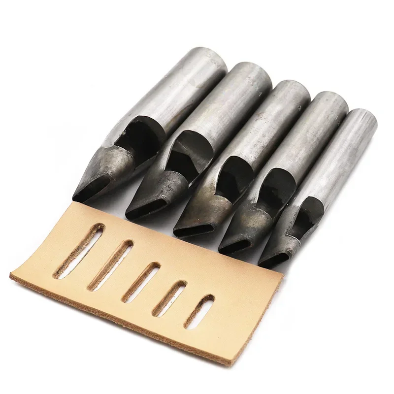 Flat Hole Punch Maker 3/4/5/6/7/8/9/10/11/12mm DIY Drilling Bit Leather Craft Puncher Flat Hole Punch Maker Cutter Chisel Tool