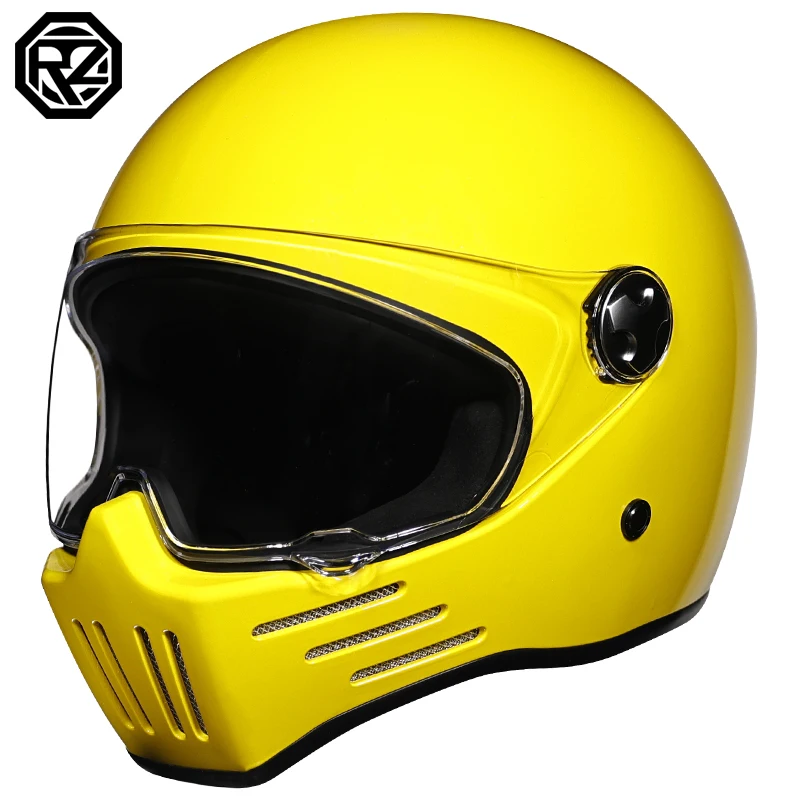 

Retro Helmet Men Motorbike Riding Motocross Vintage Full Face Helmets Capacete Moto For Adults Full Face Motorycle Helmet Moto