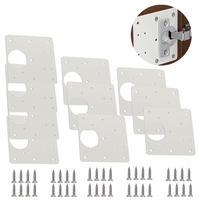 Hinge Repair Plate 10pcs ABS Cabinet Hinge Repair Plate Kit Kitchen Cupboard Door Hinge Mounting Holes Flat Fixing Bracket