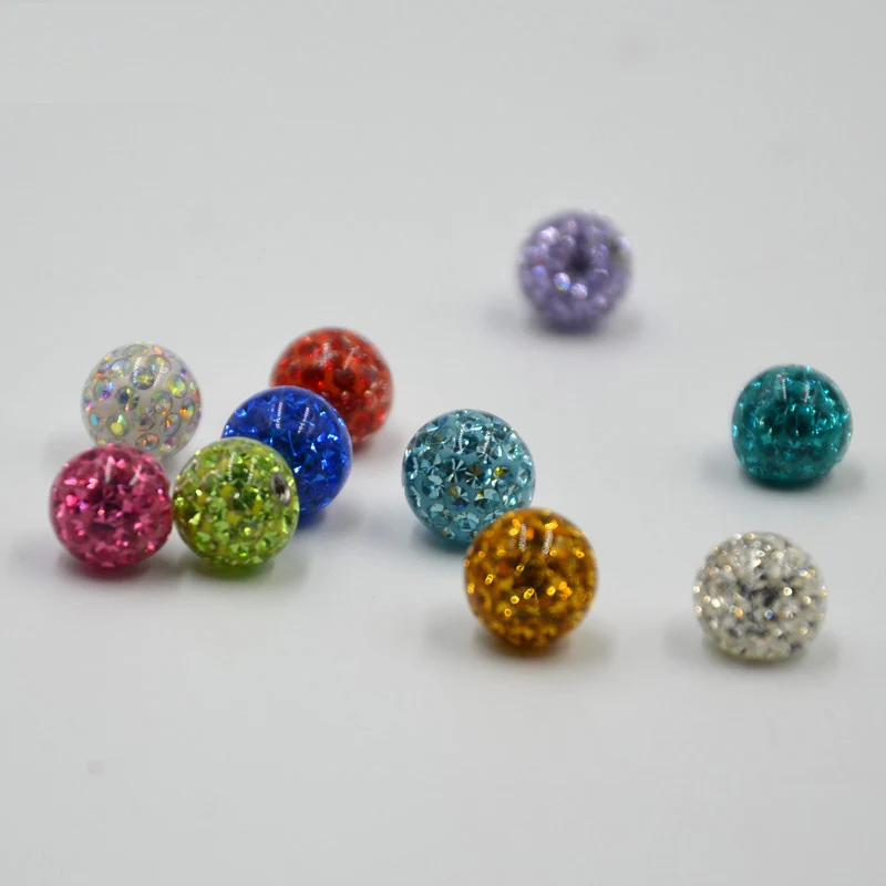 14G/16G 10pcsCrystal Replacement Ball 16G 14G Nose Lip Nipple Eyebrow Earrings Tongue Rings Belly Piercings Accessories Ball