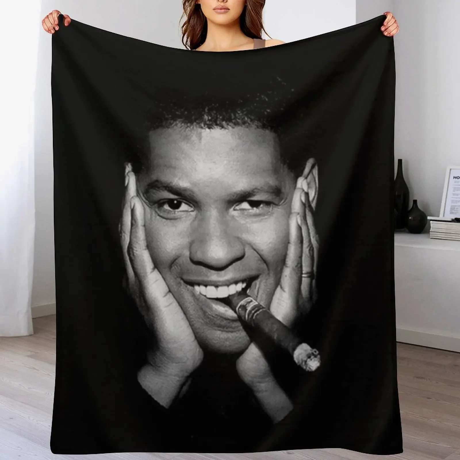 

Denzel Washington Throw Blanket Camping warm winter Plaid Furry Blankets