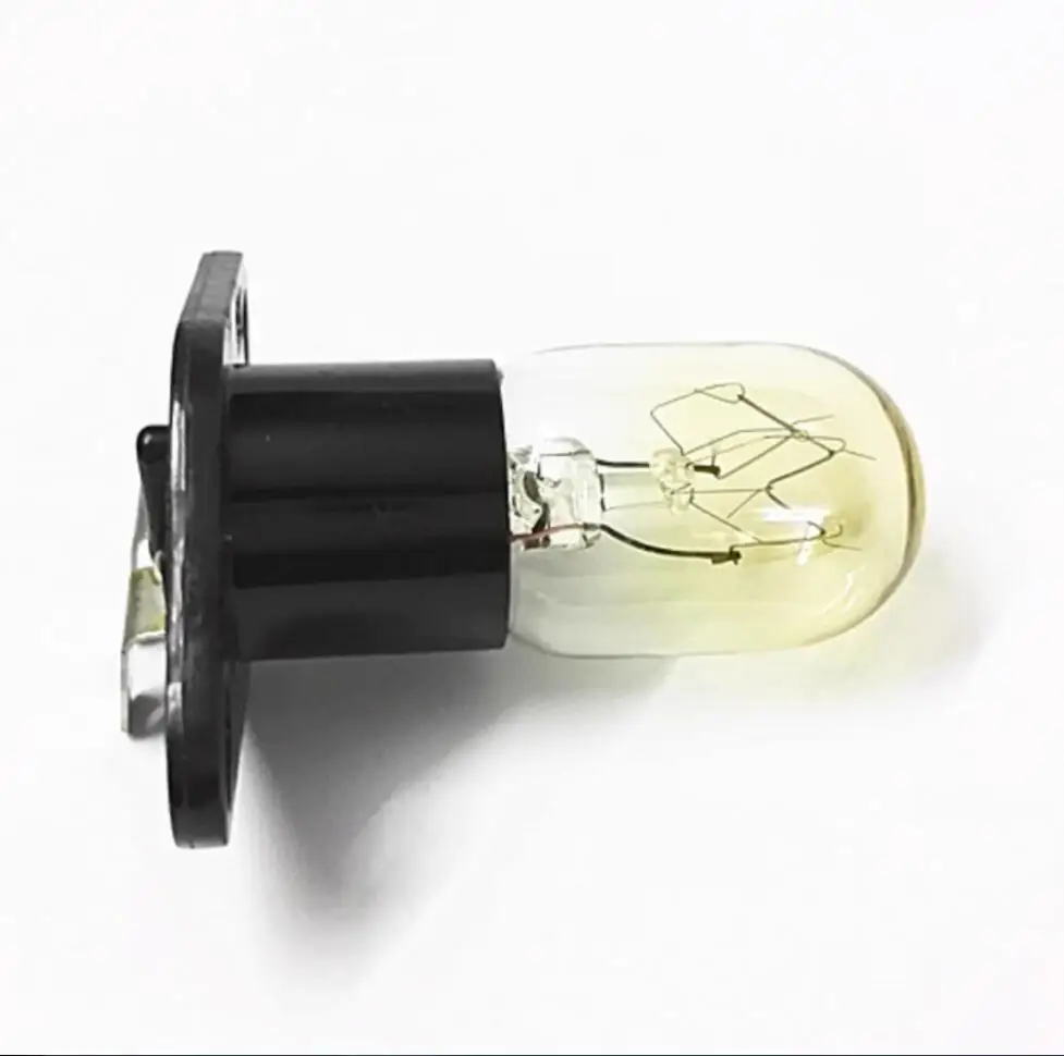 2A 250V 20W 2 Pin Microwave Oven Bulb Light with Mounting Base Holder for Midea Galanz Microwave Oven