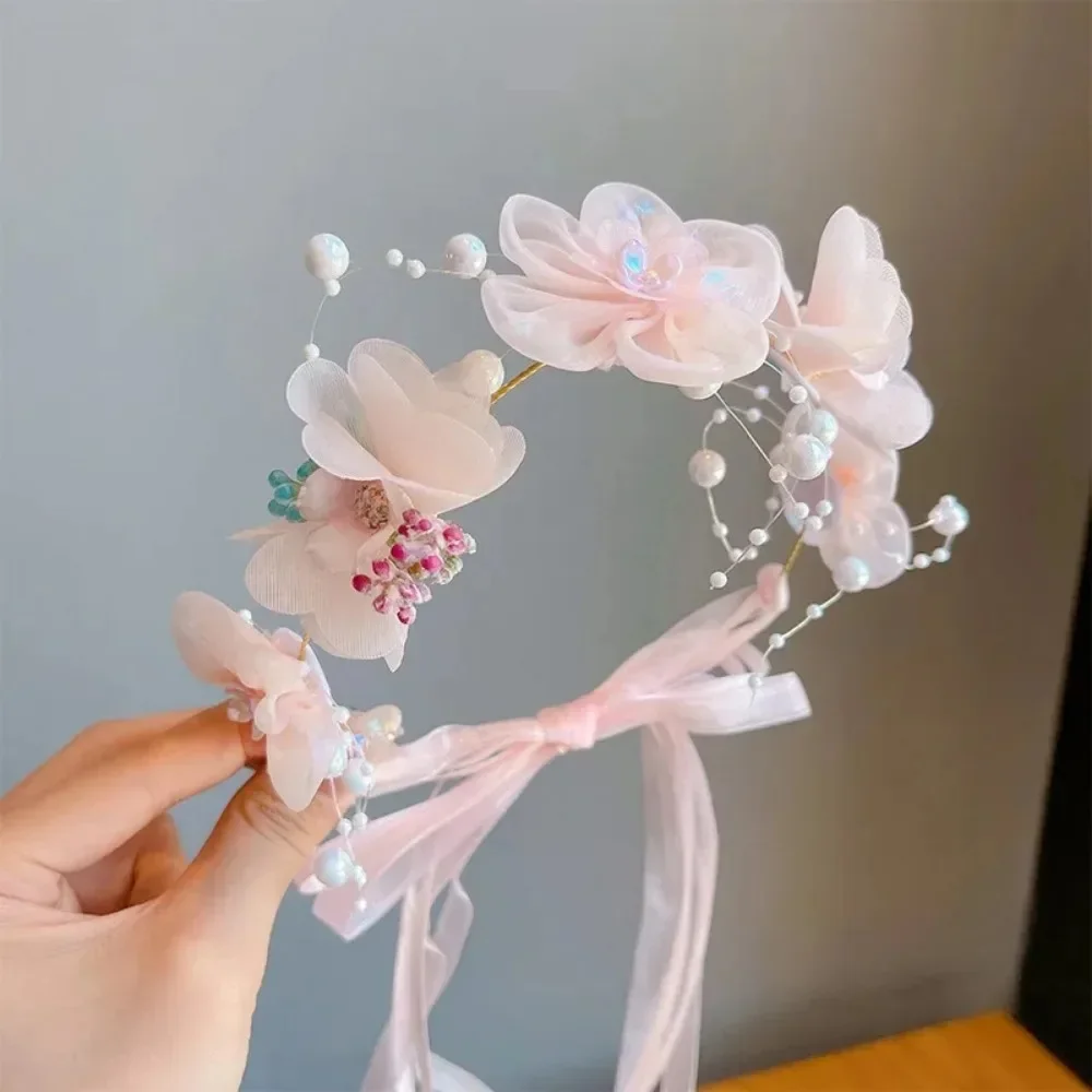 Kinder Kopfbedeckung Eleganter Blumenkranz Fee Krone Stirnband Prinzessin Kinder Geburtstag Leistung Runway Mädchen Haarschmuck