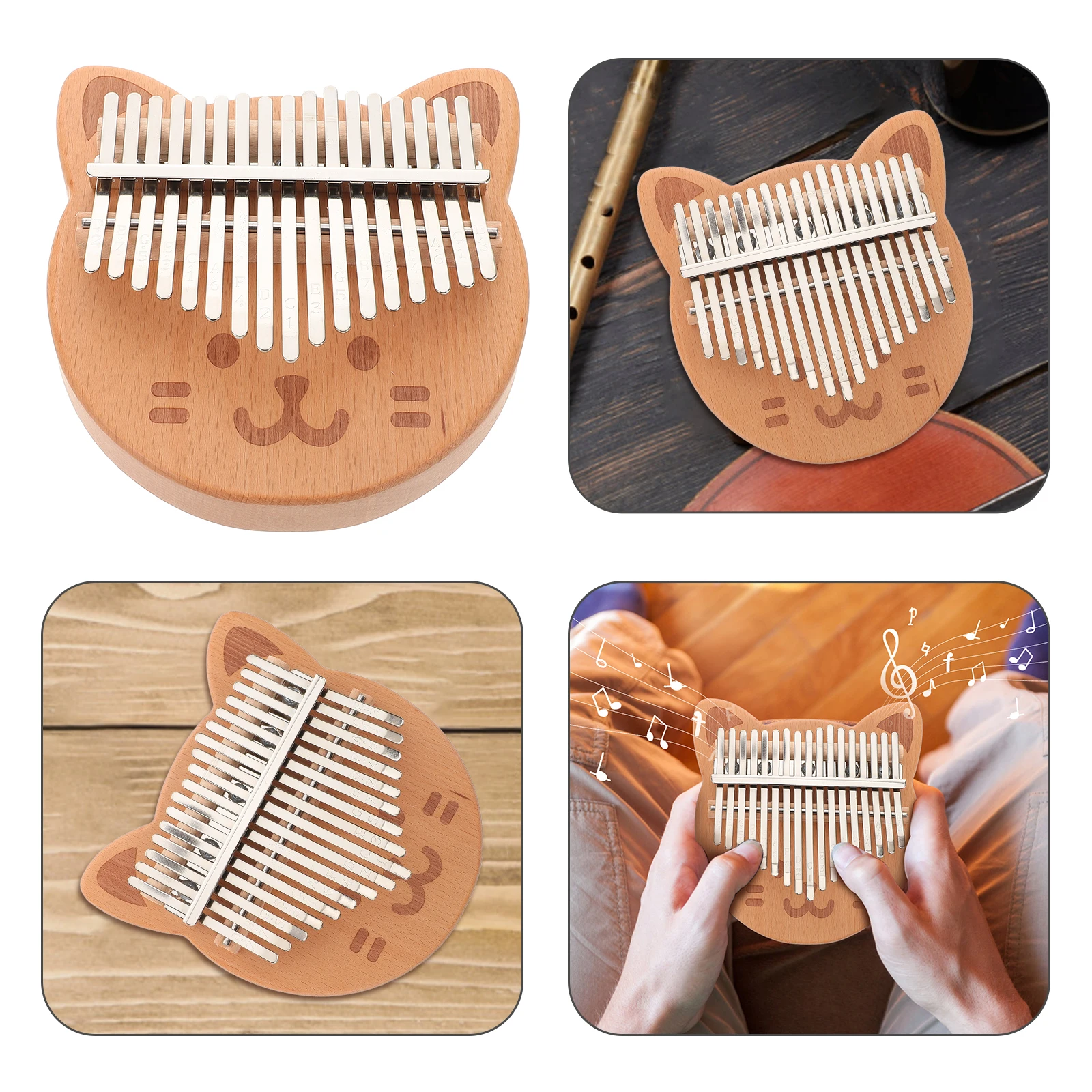 

Thumb Piano 17 Keys Portable Kalimba for Beginners Kids Musical Instrument Miniature Decor Durable Construction
