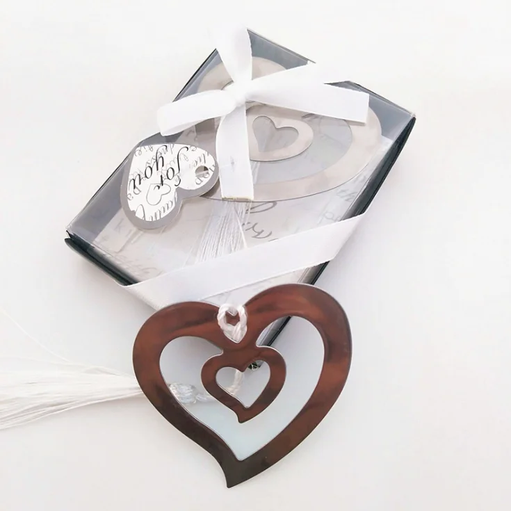 

50/60PCS My Heart Bookmark For Event Party Supplies Favor Baptism Girl Baby Shower Souvenirs Wedding And Gifts