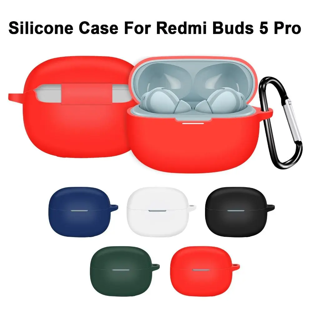 Protective Case Cover New Silicone Shockproof Shell Anti-Scratch With Hook Protector for Redmi Buds 5 Pro
