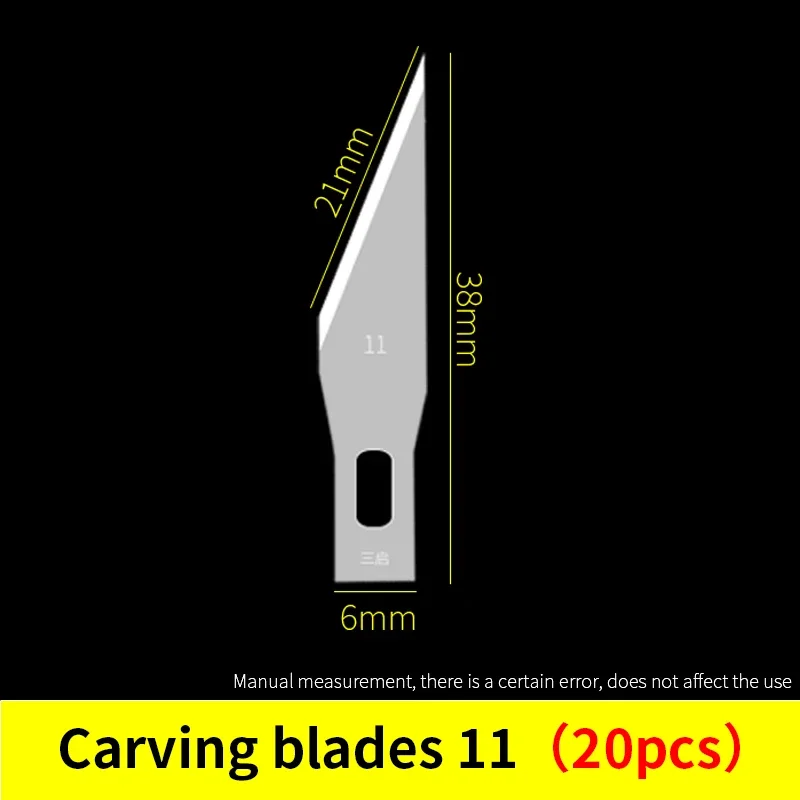 20pcs #11 Scalpel Knife Blades Stainless Steel Engraving Metal Wood Carving Knife Replacement Craft Blades 1 4A 17 16 19 2 3 4