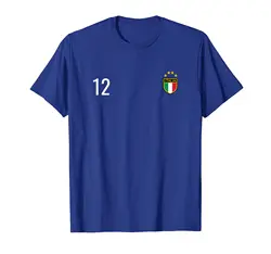 Italia Number 12 Soccer Flag Football Twelve Jersey Italy T-Shirt