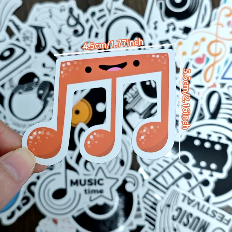 50 قطعة من ملصقات الموسيقى المقاومة للماء من الفينيل لسجل القصاصات الموسيقية وملصقات الملاحظات الموسيقية لملصقات الموسيقى المقاومة للماء #6