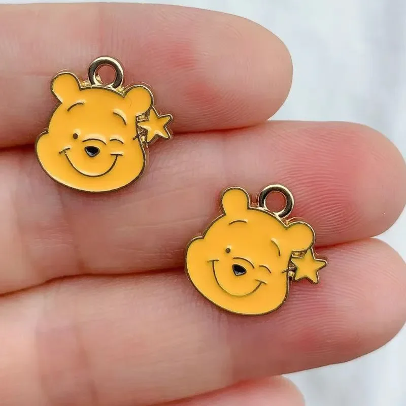 10pcs Cartoon Anime Charm Pig Little Bear Earring Pendant DIY Keychain Bracelet Necklace Jewelry Accessories Alloy Enamel Charms