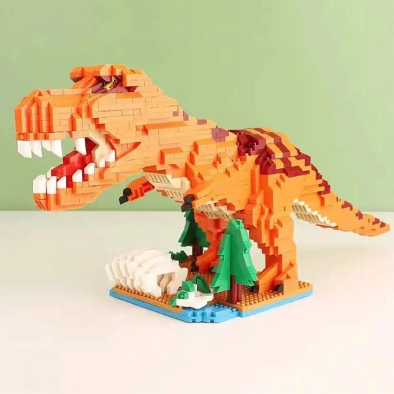 Dinosaur Tyrannosaurus Rex Velociraptor Baryonyx Triceratops Monster Mini Diamond Building Blocks Bricks Toys for Children Gifts