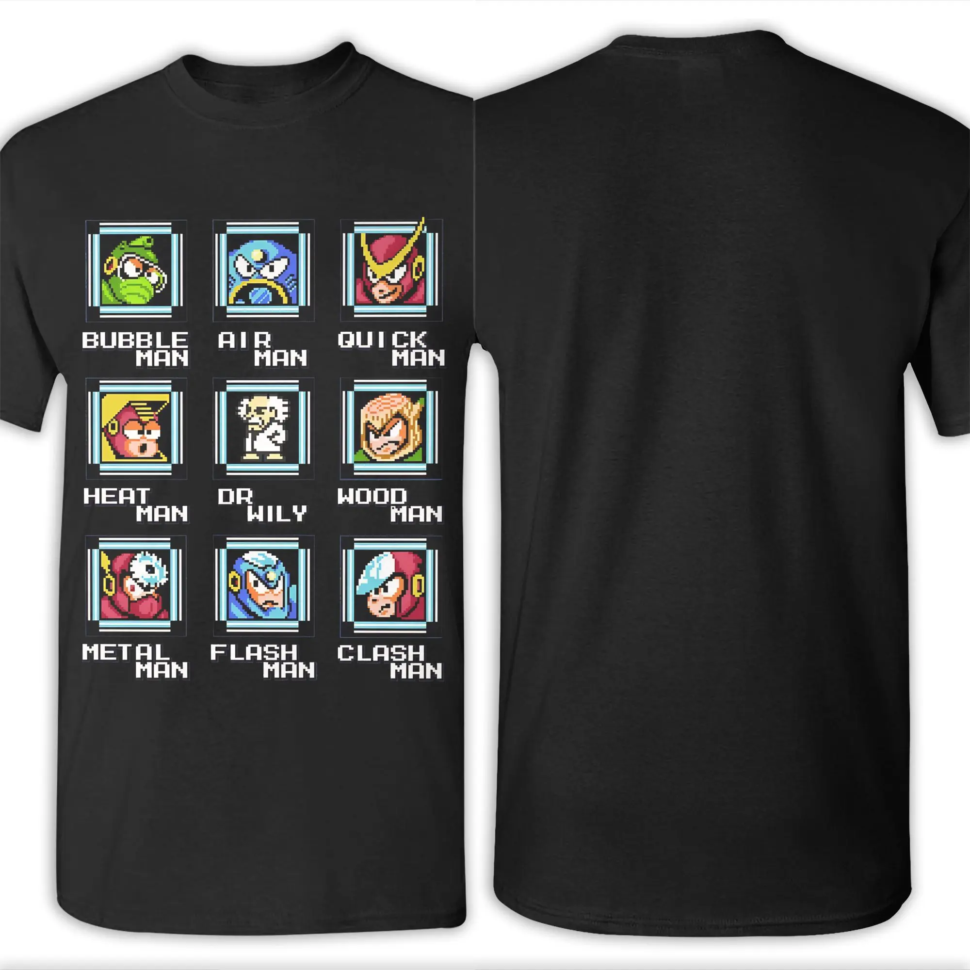 NES Retro-Videospiel Mega Man Bosses Bettdecke, Hemd, Tasse, Pullover, lustige Grafik, 100 % Baumwolle, T-Shirt, Megaman-T-Shirts, Oberteile für Herren – Detail 6