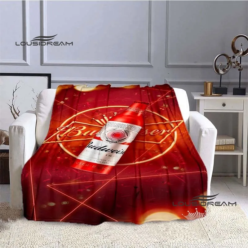 Classic Budweiser Beer Blanket 3D printing Flannel Throw blanket gifts for beer lovers sheet Sofa Travel Camping thermal blanket