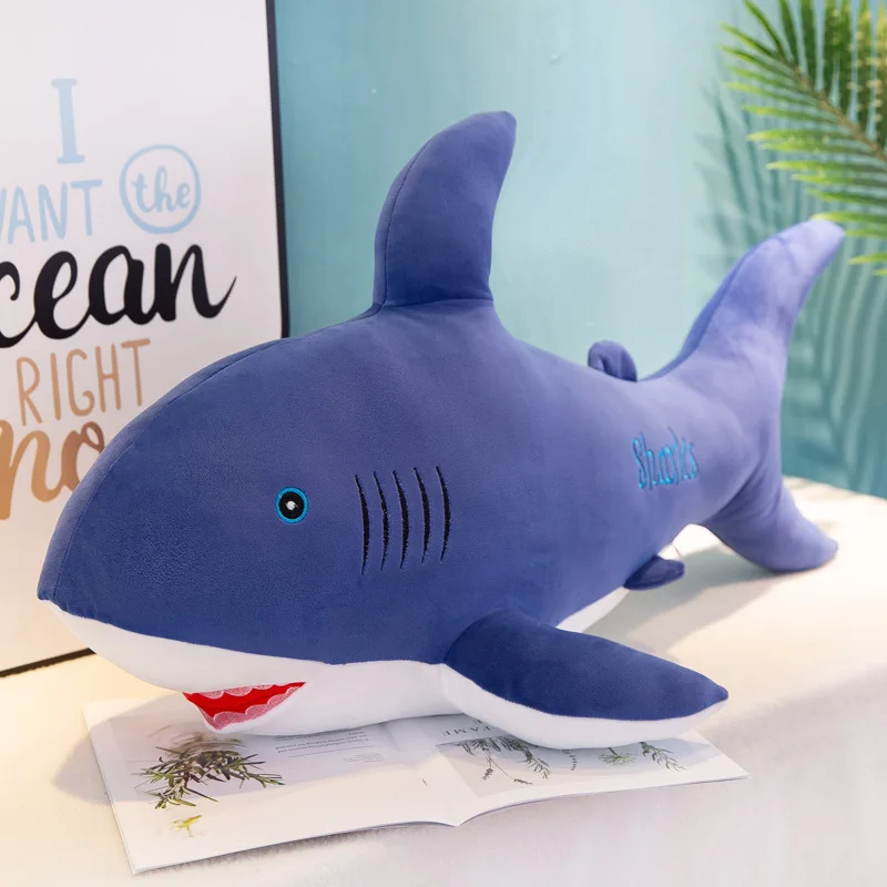 

big plush dark blue shark toy cute soft shark doll children's gift about 80cm