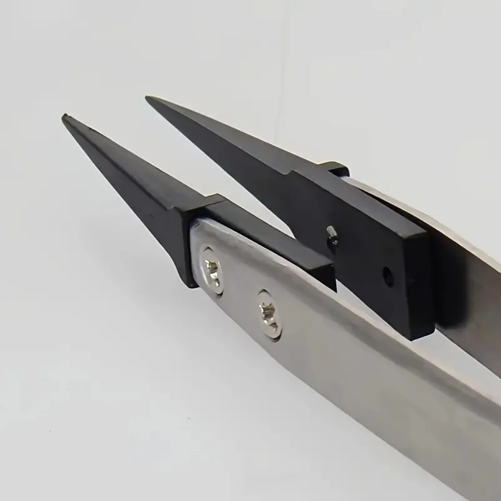 ESD-Safe Precision Tweezers, Anti-Static Tips with Heavy-Duty Metal for Electronics & Jewelry Repair.