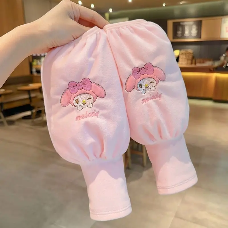 Cartoon Sanrio Kuromi My melody new cute student and child warm and stain-resistant mid-length protective down jacket sleeves