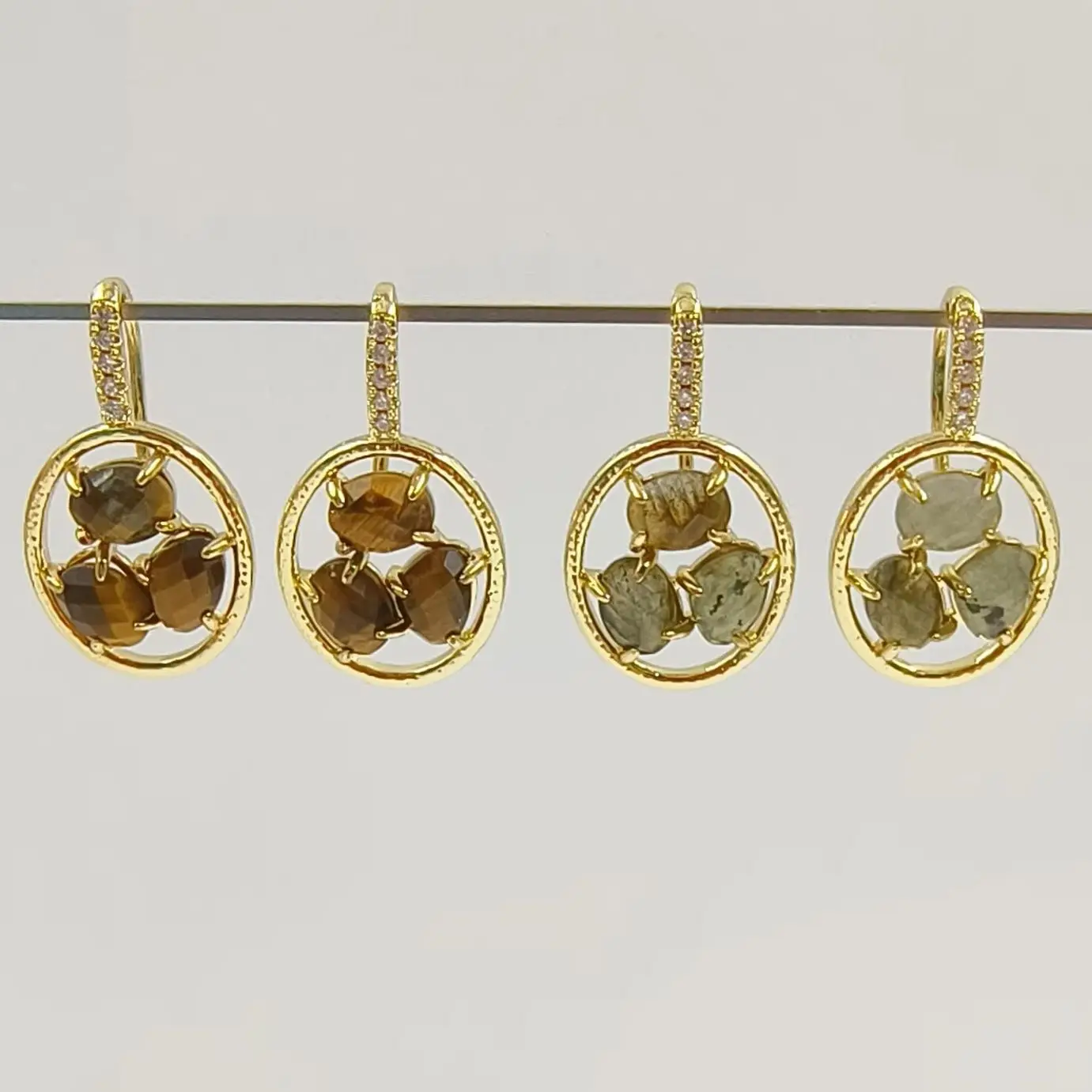 

Серьги-крючки WT-E795: Роскошные, элегантные, овальные, с тигровым глазом, лабрадоритом и цирконами, полые, с инкрустацией камнями