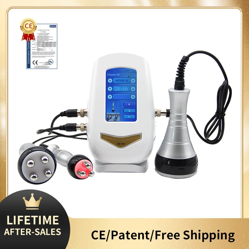 Slimming Tool 40K 3-IN-1 Cavitation Ultrasonic Multipolar RF Massageador Muscular Weight Loss Tightening Anti-wrinkle Device