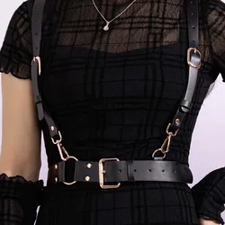 Women Fashion Harness Pu Leather Adjustable Studded Decor Harness Women Gothic Harness Lingerie chest harness