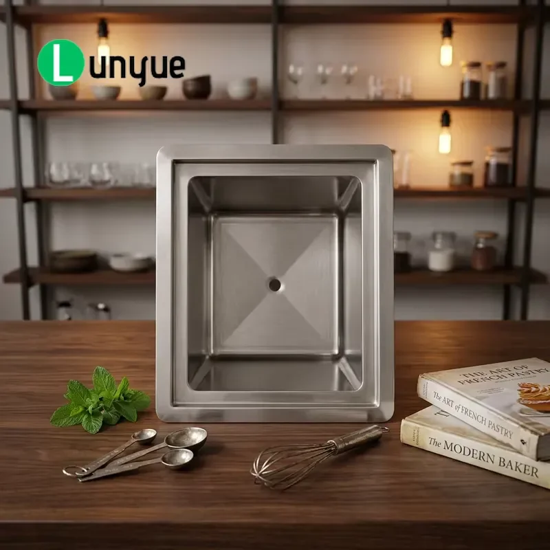 Commercial Freezer Countertop with Sliding Cover 304 Stainless Steel Embedded Design for Hotel Kitchen Restaurant Heavy Duty
