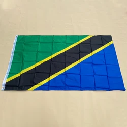 EOODLOVE FLAG Tanzania Flag 90 * 150cm Polyester Fiber Hanging Tanzania Indoor and Outdoor Banner Decorative Flag