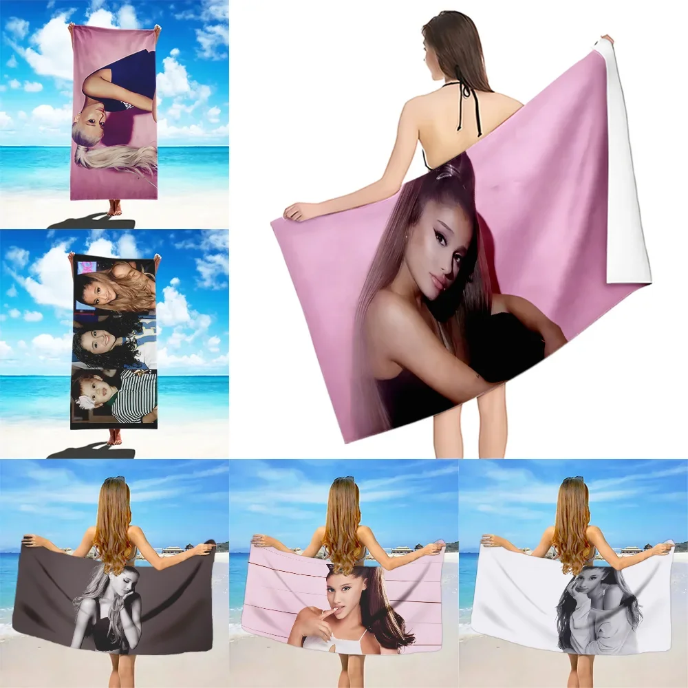 American Pop Singer A-Ariana Grande Beach Towel Microfiber Sand Free Quick Dry Soft Sandproof Pool Towels Gift for Women Travel