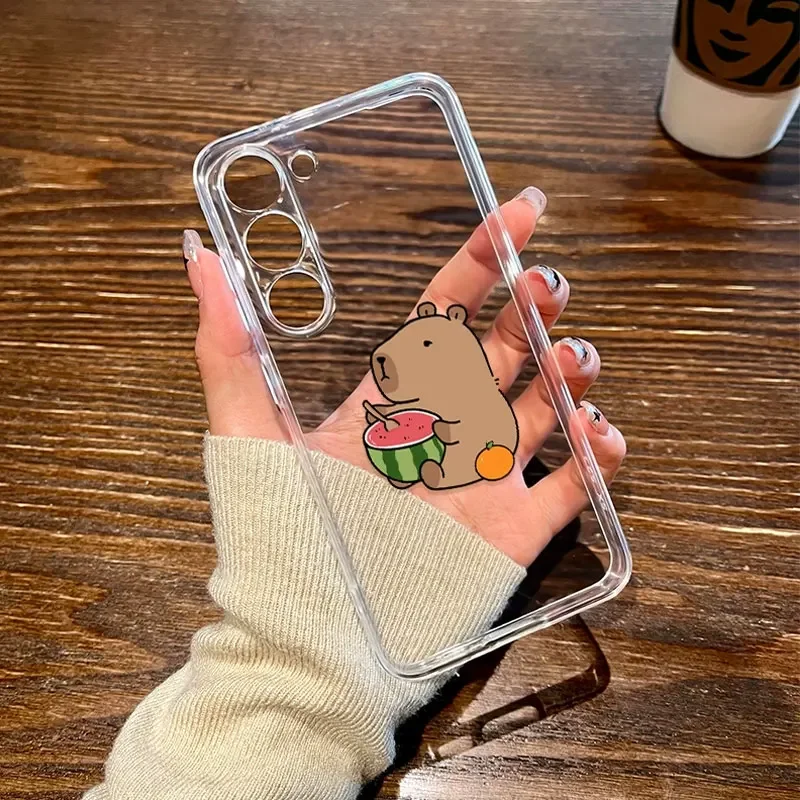 Cute Capybara Phone Case for Samsung Galaxy S24 S23 S22 S21 FE S20 Ultra Plus Soft Silicon Cover Transparent Funny Animal Fundas