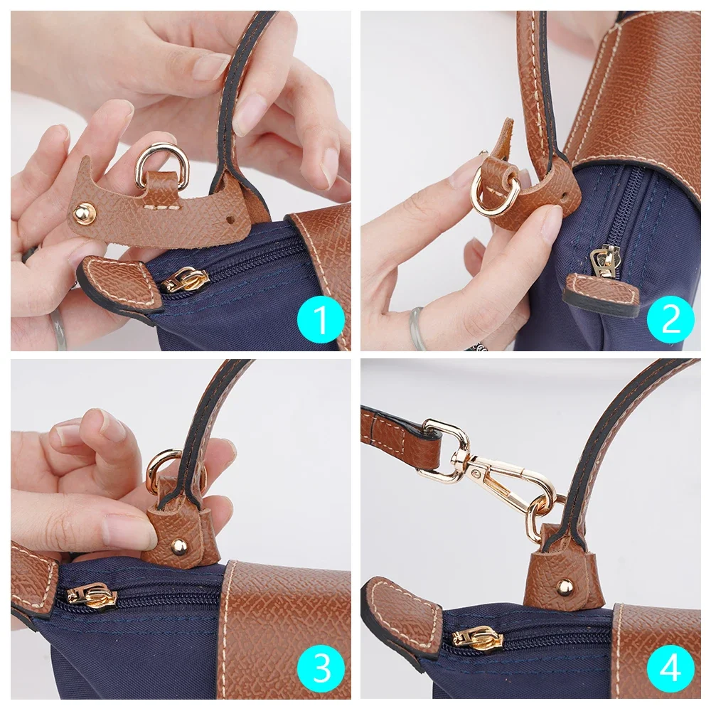 1 Set Bag Strap for Longchamp Mini Bag Hand Braided Strap Bags Rope Free Punching 90cm Shoulder Strap Bags Accessories